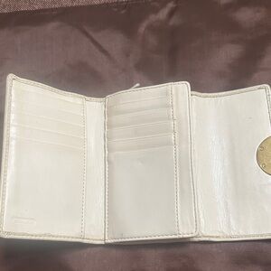 Coach Cream Leather Trifold Wallet